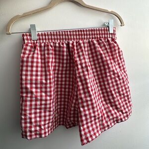 Red and White Gingham Shorts